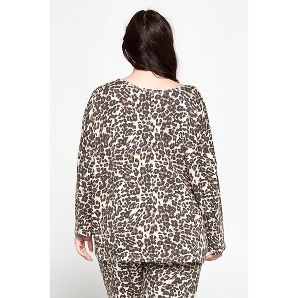PLUS SIZE - Leopard Print Lounge Set - Picture 2 of 2